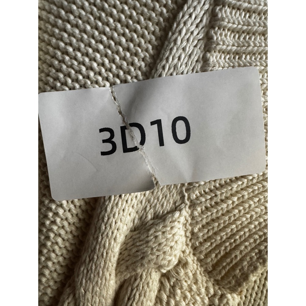 Ann Taylor LOFT Cream Cable Knit Open Front Cardigan Short Sleeve Sweater XL - Picture 4 of 4